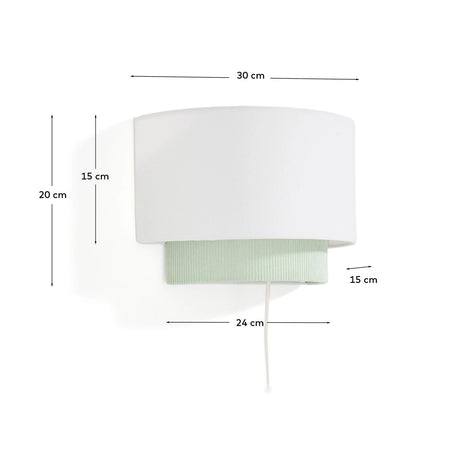 Wandleuchte Bianella aus Baumwolle und türkisfarbenem Cord, Ø 40 cm von Kave Home – Bild 3