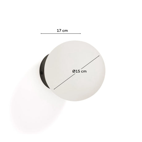 Wandleuchte Brisia aus Metall mit schwarzem Finish und einer Glaskugel Ø15 cm von Kave Home – Produktbild 3