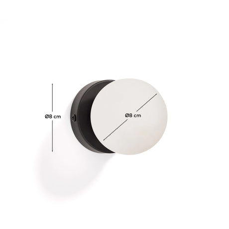 Wandleuchte Brisia aus Metall mit schwarzem Finish und einer Glaskugel Ø8 cm von Kave Home – Bild 2
