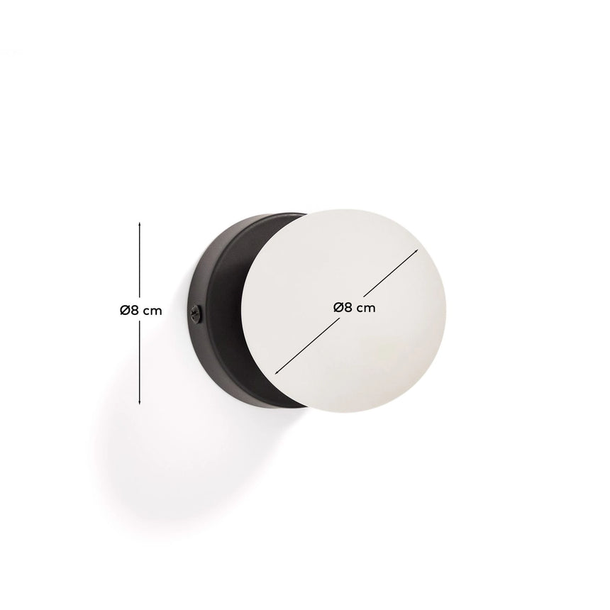 Wandleuchte Brisia aus Metall mit schwarzem Finish und einer Glaskugel Ø8 cm von Kave Home – Bild 2