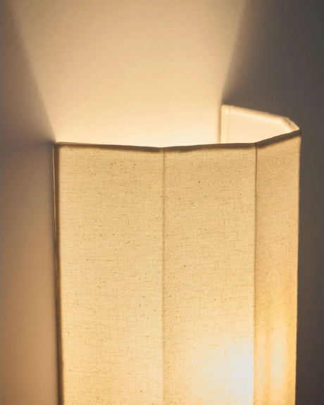 Wandleuchte Lumeni aus Kautschukholz und Leinen in Beige 20 cm von Kave Home – Bild 4