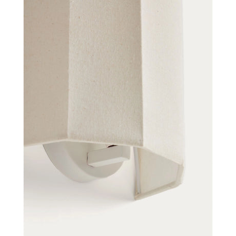 Wandleuchte Lumeni aus Kautschukholz und Leinen in Beige 20 cm von Kave Home – Bild 7