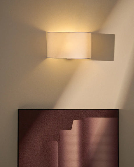 Wandleuchte Lumeni aus Kautschukholz und Leinen in Beige, 25 cm von Kave Home – Bild 2