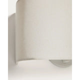 Wandleuchte Lumeni aus Kautschukholz und Leinen in Beige, 25 cm von Kave Home – Bild 6