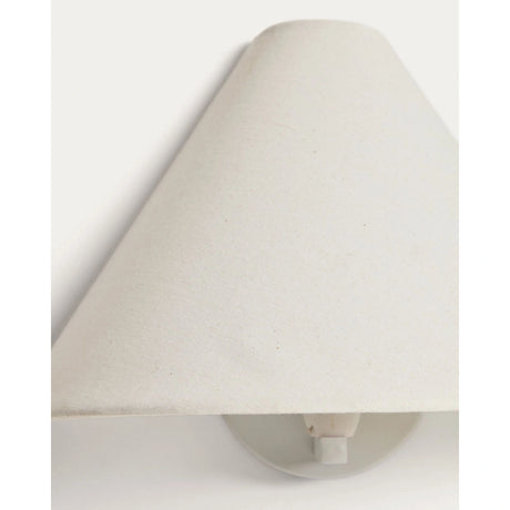 Wandleuchte Lumeni aus Kautschukholz und Leinen in Beige, 30 cm von Kave Home – Bild 5