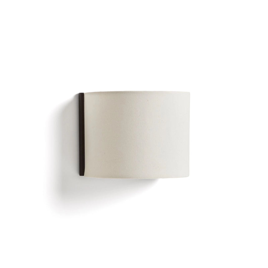 Wandleuchte Umbran aus dunkelbraunem Kautschukholz und Leinen in Beige von Kave Home – Bild 1