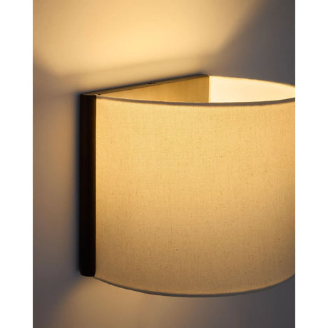 Wandleuchte Umbran aus dunkelbraunem Kautschukholz und Leinen in Beige von Kave Home – Bild 4