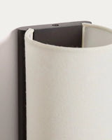Wandleuchte Umbran aus dunkelbraunem Kautschukholz und Leinen in Beige von Kave Home – Bild 4