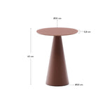 Wilshire Beistelltisch aus gehärtetem Milchglas und Stahl matt terracottafarben lackiert Ø35 cm von Kave Home – Produktbild 4