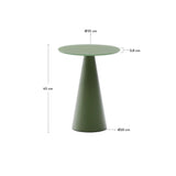 Wilshire Beistelltisch aus gehärteten Milchglas und Stahl matt grün lackiert Ø35 cm von Kave Home – Produktbild 4