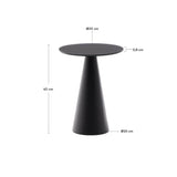 Wilshire Beistelltisch aus gehärteten Milchglas und Stahl matt schwarz lackiert Ø35 cm von Kave Home – Produktbild 3