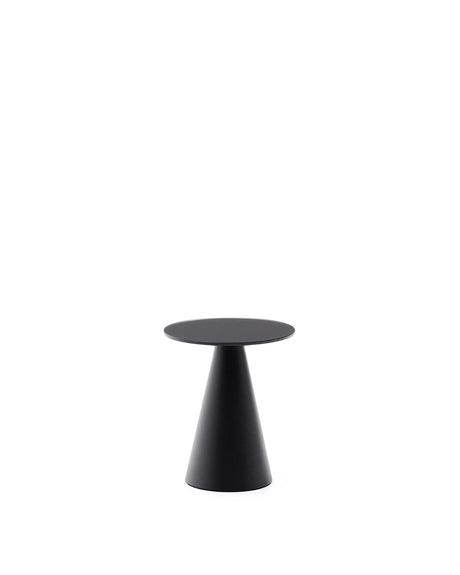 Wilshire Beistelltisch aus gehärteten Milchglas und Stahl matt schwarz lackiert Ø35 cm von Kave Home – Produktbild 6