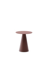 Wilshire Beistelltisch  aus gehärteten Milchglas und Stahl matt terracottafarben lackiert Ø50 cm von Kave Home – Produktbild 1