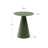 Wilshire Beistelltisch aus glasiertem gehärteten Glas und Stahl matt grün lackiert Ø30 cm von Kave Home – Bild 4
