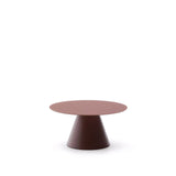 Wilshire Couchtisch aus gehärtetem Milchglas und Stahl matt terracottafarben lackiert Ø80 cm von Kave Home – Produktbild 1