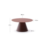 Wilshire Couchtisch aus gehärtetem Milchglas und Stahl matt terracottafarben lackiert Ø80 cm von Kave Home – Produktbild 4