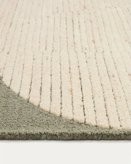 Wollteppich Bralen mit Jacquardmuster, grün und beige, 200 x 300 cm von Kave Home – Bild 3