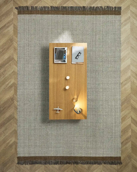 Wollteppich Brina mit Jacquard-Fischgrätmuster, beige, 300 x 200 cm von Kave Home – Bild 2