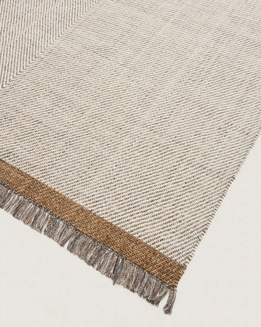 Wollteppich Brina mit Jacquard-Fischgrätmuster, beige, 300 x 200 cm von Kave Home – Bild 3