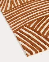 Wollteppich Poreni mit kontrastierendem Jacquardmuster, beige, 200 x 300 cm von Kave Home – Bild 3