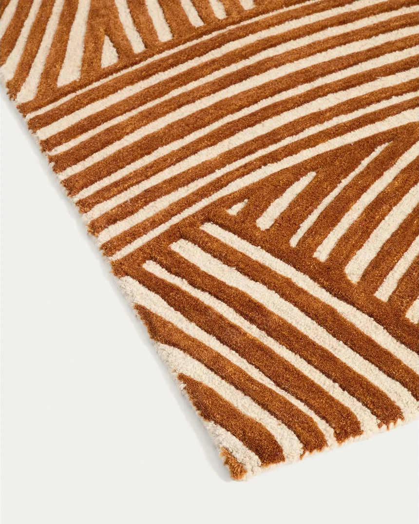 Wollteppich Poreni mit kontrastierendem Jacquardmuster, beige, 200 x 300 cm von Kave Home – Bild 3