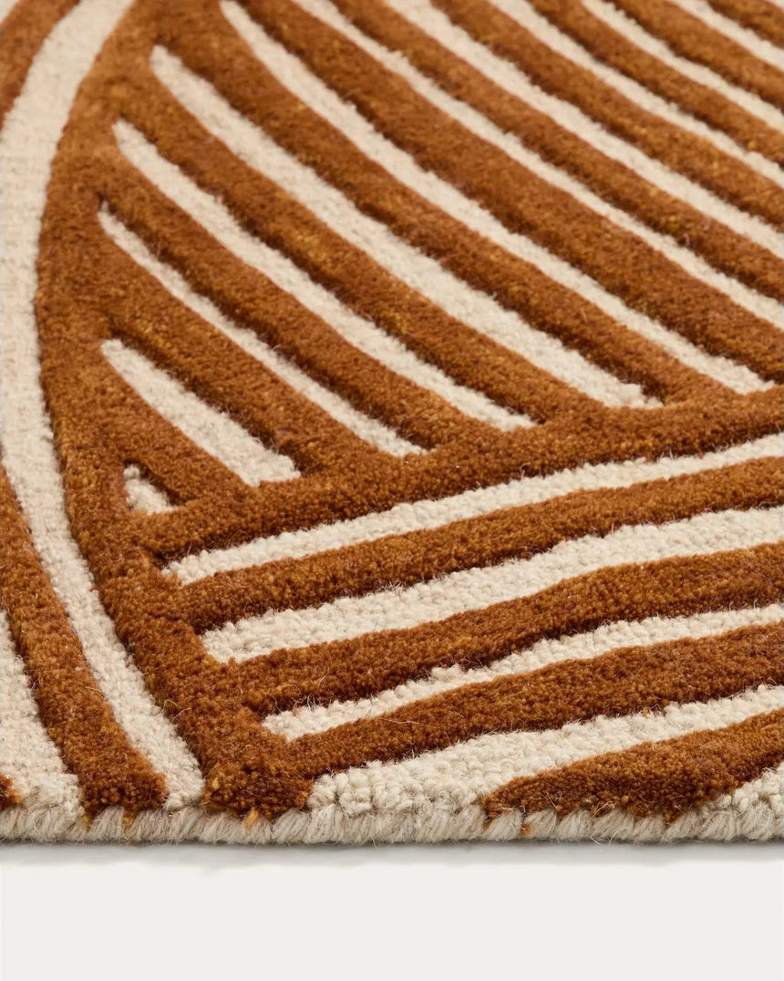 Wollteppich Poreni mit kontrastierendem Jacquardmuster, beige, 200 x 300 cm von Kave Home – Bild 4