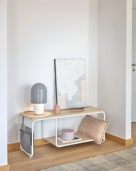 Yamina TV-Schrank aus Melamin und Stahl mit weißem Finish 110 x 46 cm von Kave Home – Produktbild 7