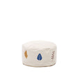 Yanil Pouf aus 100% Baumwolle weiß mit bunten Blättern bestickt Ø 40 cm von Kave Home – Bild 1