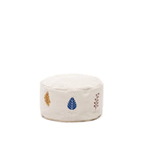 Yanil Pouf aus 100% Baumwolle weiß mit bunten Blättern bestickt Ø 40 cm von Kave Home – Bild 4