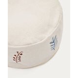 Yanil Pouf aus 100% Baumwolle weiß mit bunten Blättern bestickt Ø 40 cm von Kave Home – Bild 5