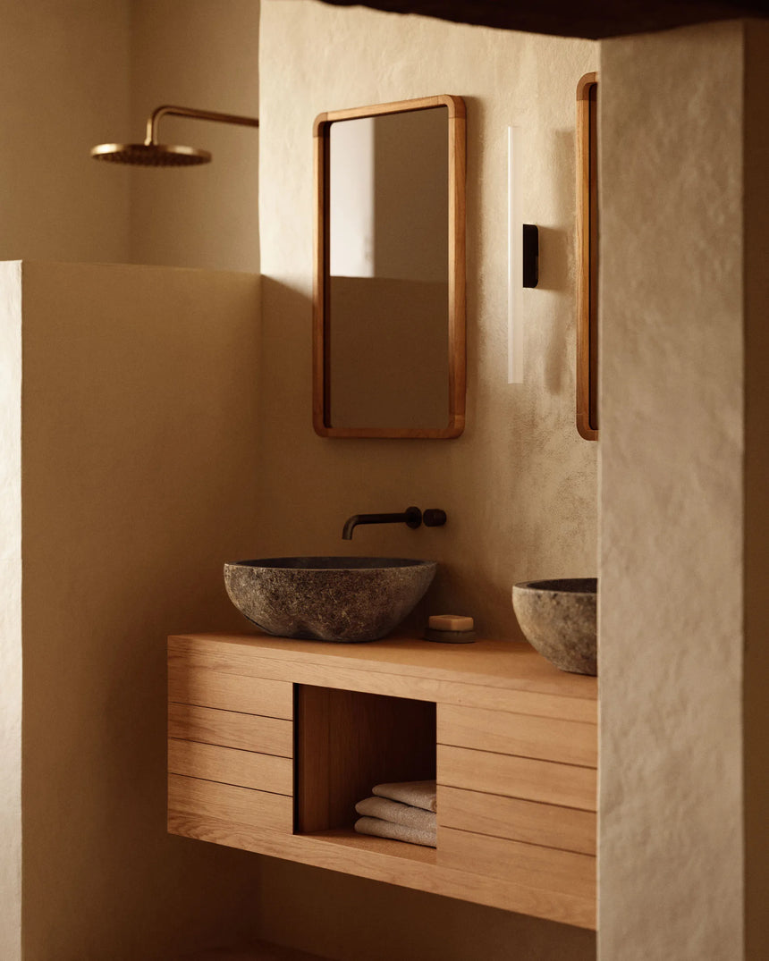 Yenit Badezimmermöbel aus massivem Teakholz mit natürlichem Finish 120 x 45 cm von Kave Home – Produktbild 4