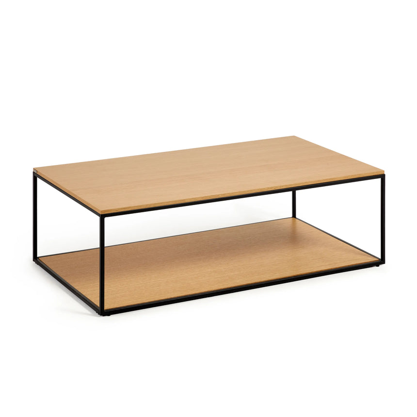 Yoana Couchtisch aus Eichenfurnier und schwarz lackiertem Metallgestell 110 x 60 cm von Kave Home – Produktbild 6