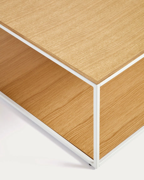 Yoana Couchtisch aus Eichenfurnier und weißem Metall 80 x 80 cm von Kave Home – Produktbild 1