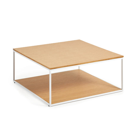 Yoana Couchtisch aus Eichenfurnier und weißem Metall 80 x 80 cm von Kave Home – Produktbild 6