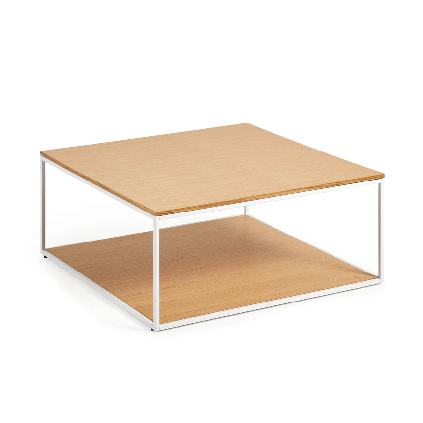 Yoana Couchtisch aus Eichenfurnier und weißem Metall 80 x 80 cm von Kave Home – Produktbild 6