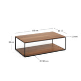 Yoana Couchtisch aus Nussholzfurnier und schwarz lackiertem Metallgestell 110 x 60 cm von Kave Home – Produktbild 3
