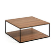 Yoana Couchtisch aus Nussholzfurnier und schwarz lackiertem Metallgestell 80 x 80 cm von Kave Home – Produktbild 6