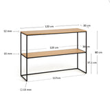 Yoana Konsolentisch aus Eichenfurnier und schwarz lackiertem Metallgestell 120 x 80 cm von Kave Home – Produktbild 4