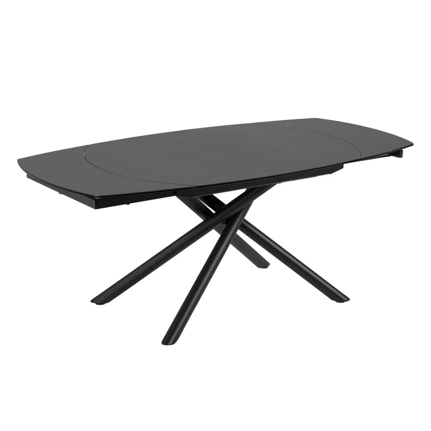 Yodalia Ausziehtisch aus Glas und Stahlbeine mit schwarzem Finish 130 (190) x 100 cm von Kave Home – Produktbild 7