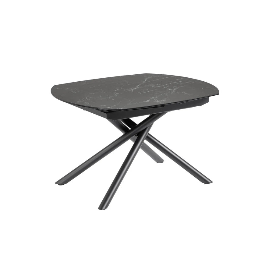Yodalia ausziehbarer Tisch 130 (190) x 100 cm Feinsteinzeugplatte und schwarze Stahlbeine von Kave Home – Produktbild 6