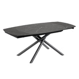 Yodalia ausziehbarer Tisch 130 (190) x 100 cm Feinsteinzeugplatte und schwarze Stahlbeine von Kave Home – Produktbild 7