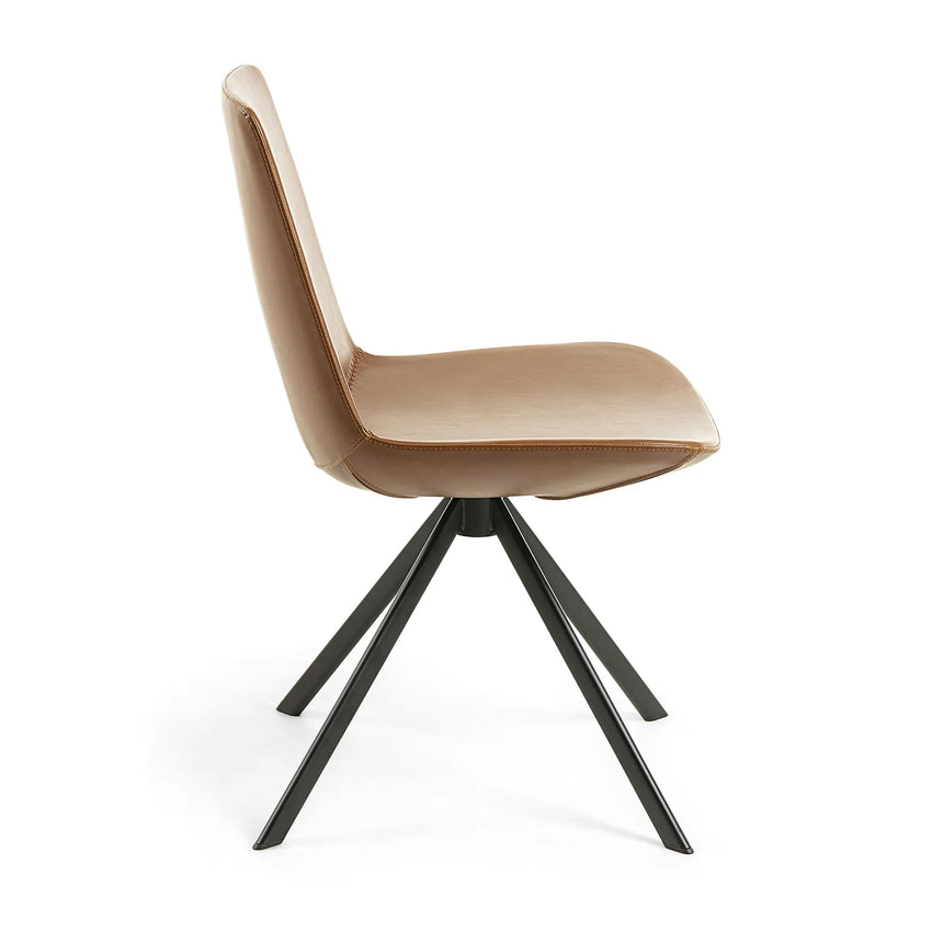 Zeva Stuhl braun und Stahl schwarz von Kave Home – Produktbild 3