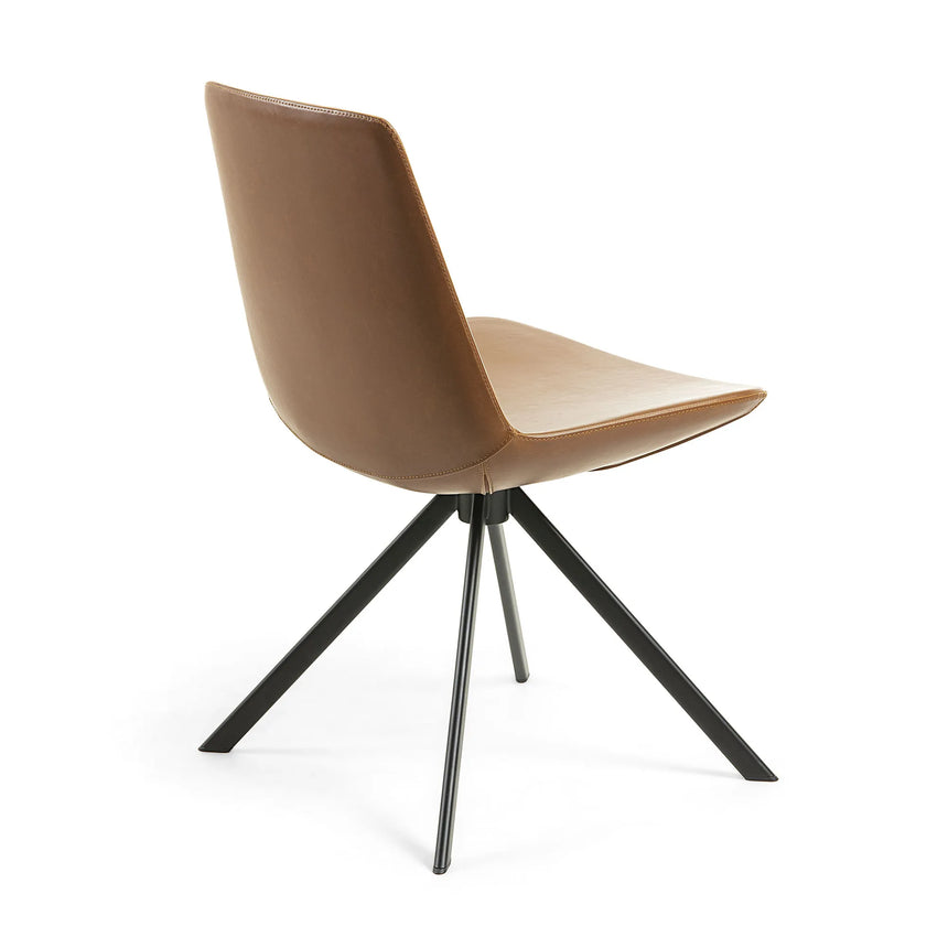 Zeva Stuhl braun und Stahl schwarz von Kave Home – Produktbild 4