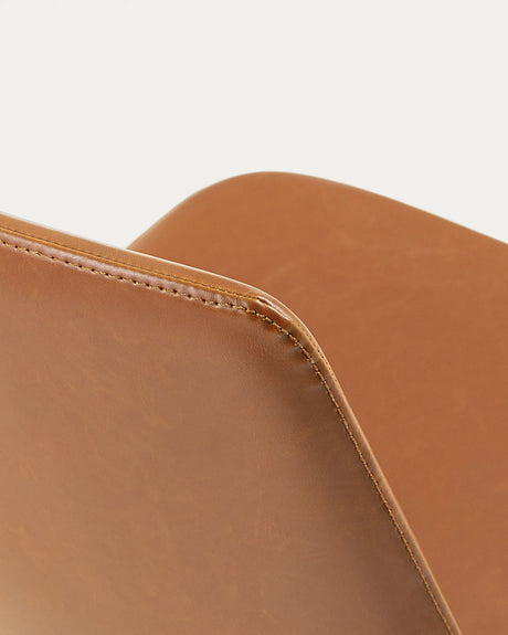 Zeva Stuhl braun und Stahl schwarz von Kave Home – Produktbild 5