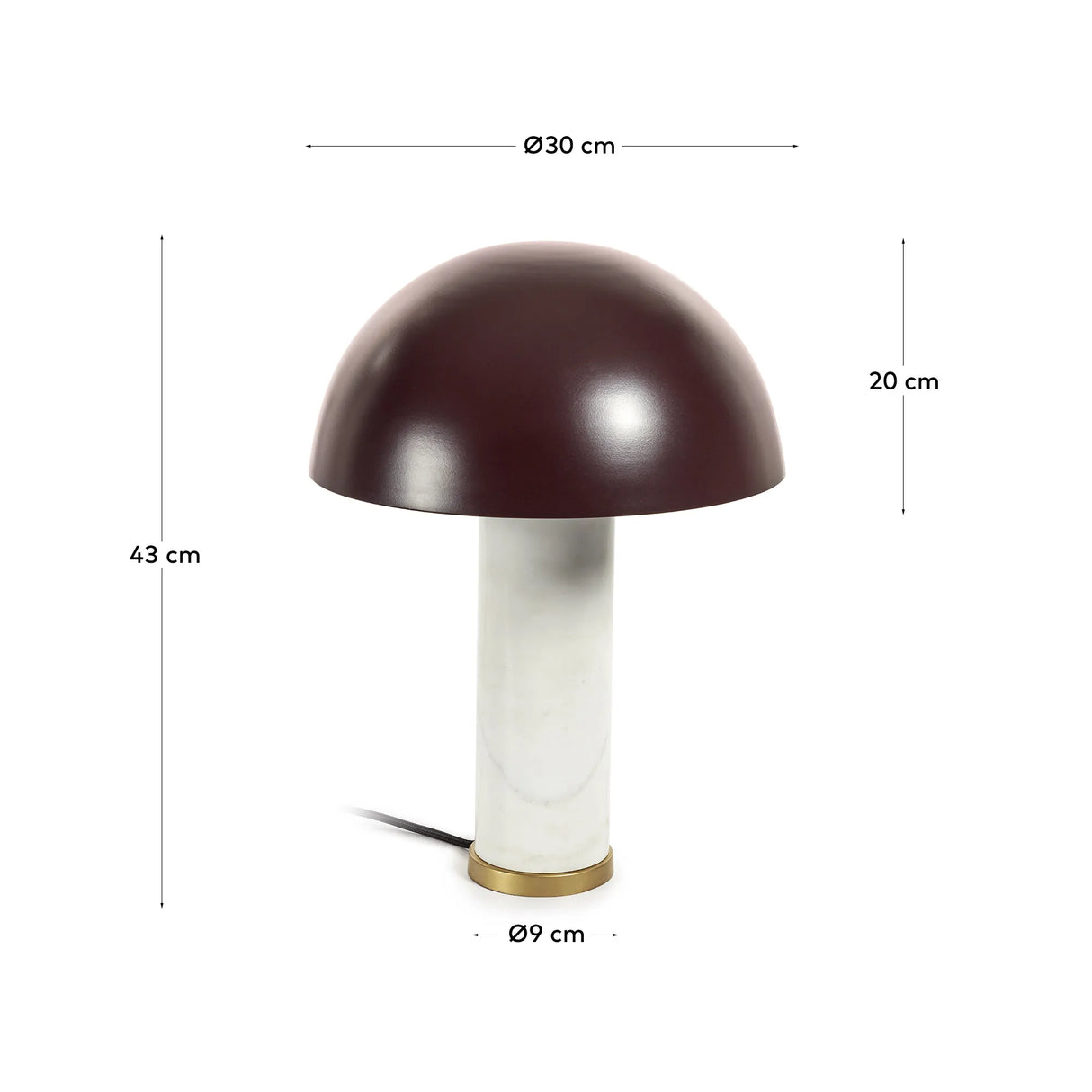 Zorione Tischlampe aus weißem Marmor und Metall mit braunem Finish von Kave Home – Produktbild 4
