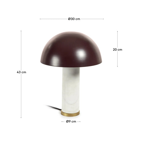 Zorione Tischlampe aus weißem Marmor und Metall mit braunem Finish von Kave Home – Produktbild 4