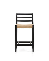 Analy Barhocker Rückenlehne massives Eichenholz mit schwarzem Finish und Sitzfläche aus Seil 65 cm FSC 100% – Bild 6
