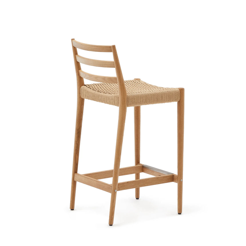 Analy Barhocker Rückenlehne massives Eichenholz mit verschiedenen Finishes und Seilsitzfläche 70 cm FSC 100% – Bild 12