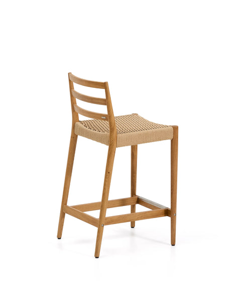Analy Hocker Rückenlehne massives Eichenholz in verschiedenen Finishes Sitzfläche Seil 65 cm FSC 100 % – Bild 5