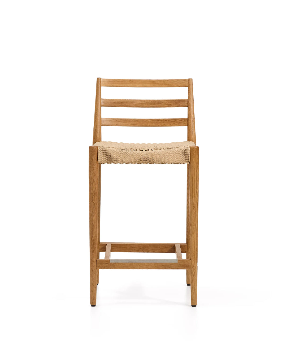 Analy Hocker Rückenlehne massives Eichenholz in verschiedenen Finishes Sitzfläche Seil 65 cm FSC 100 % – Bild 6